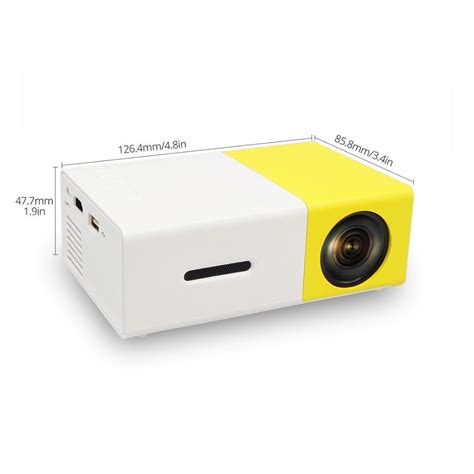 mini projetor portátil 600 lumes hd yg-300 hdmi usb